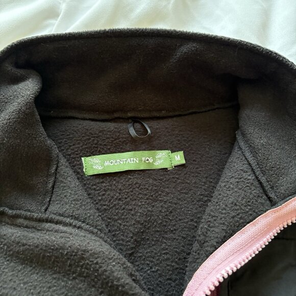 Mountain Fog Womens Size Medium Fleece Jacket Black Pink Zip Pockets Winter Fall - Picture 7 of 9